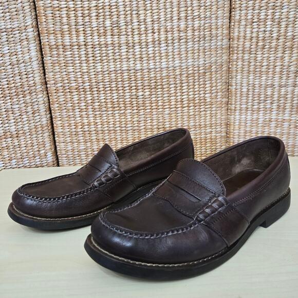 Polo Sport Ralph Lauren Mens Preppy Classic Brown Leather Penny Loafers 10.5D - Picture 6 of 12